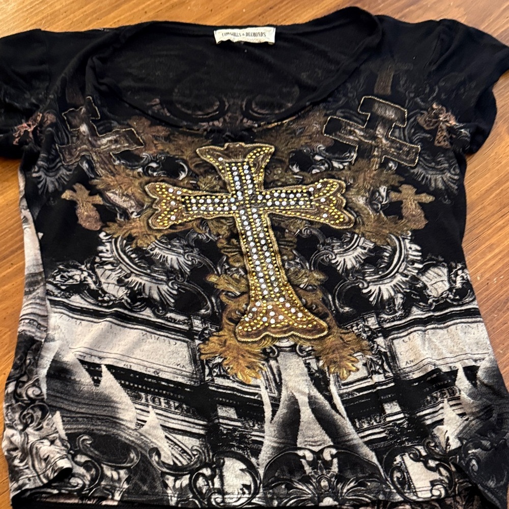 Embellished Cross Graphic Tee